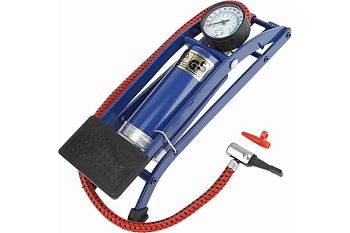 Насос универсальный ножной STG Т15701, с манометром BOX, 55x120, сталь, авто/вело ниппель