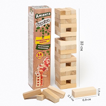 Падающая башня, дженга, "Березка" макси, 54 бруска, артикул 4263343
