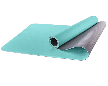 Коврик для йоги STARFIT FM-201, TPE, 173x61x0,6 см, цвет мятный/серый в Магазине Спорт - Пермь