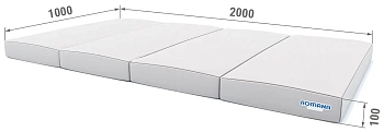 Мат прямоугольный складной РОМАНА 2000*1000*100, в 4 сложения, 5.078.10 в Магазине Спорт - Пермь