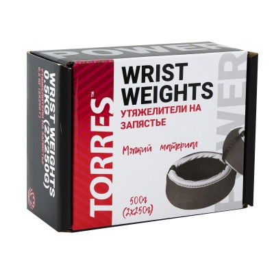 Утяжелители на запястье 2шт х 250гр TORRES, арт.PL607605, красно-серый в Магазине Спорт - Пермь