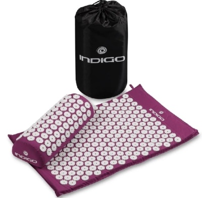 Коврик массажный + валик INDIGO NBR IN186, фиолетовый в Магазине Спорт - Пермь