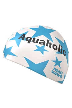 Шапочка для плавания силиконовая Mad Wave AQUAHOLIC, белая, M0553 14 0 02W в магазине Спорт - Пермь