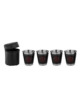 Набор стопок 75мл (герб в коже) 4шт (HS-2023-PM-14A)