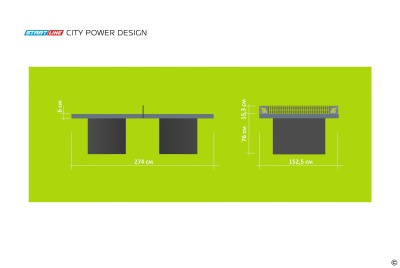 Теннисный стол антивандальный Start Line City Power Design Outdoor, всепогодный, цвет графит/черный