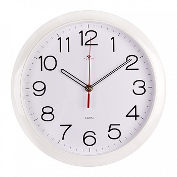 Настенные часы Рубин 6026 W круг d=29см, корпус белый "Классика" в магазине Спорт - Пермь