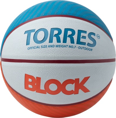 Мяч для баскетбола TORRES Block, артикул B023167, размер 7