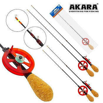 Удочка зимняя Akara Leader F 415 c катушкой Red