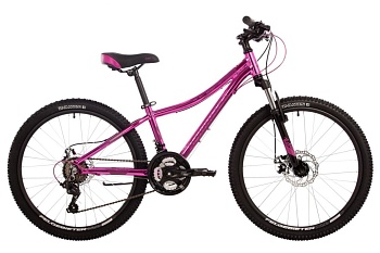 Велосипед NOVATRACK KATRINA TY200, (24AHD.KATRINA.12GPN4), 24", 21 скорость, (рама 12), розовый металлик
