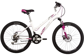 Велосипед NOVATRACK JENNY PRO TY21, (24SHD.JENNYPRO.14WT23), 24", 18 скоростей, (рама 14), белый