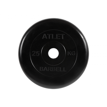 Диск обрезиненный MB Barbell "Стандарт", d=51мм, 25кг, черный в Магазине Спорт - Пермь