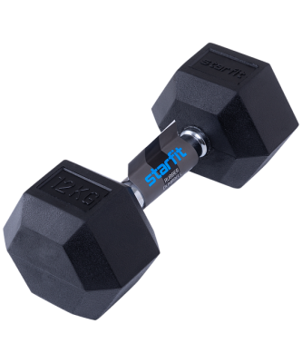 Гантель гексагональная обрезиненная STARFIT DB-301, 12 кг в Магазине Спорт - Пермь
