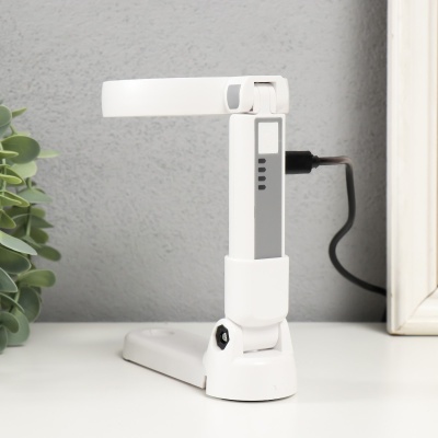 Лупа-лампа, х5 х11 для творчества, LEDx18 от 3АAA+ USB, линзы d=2 см и 7,5 см, 11х9х22,8 см, артикул  9937154