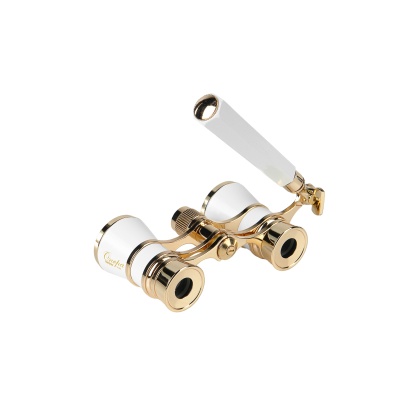 Бинокль театральный Veber Opera БГЦ 3x25 E03, лорнет, белый/золотой