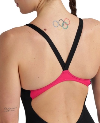 Купальник женский Arena V BACK GRAPHIC 5021 590, black-freak rose в магазине Спорт - Пермь
