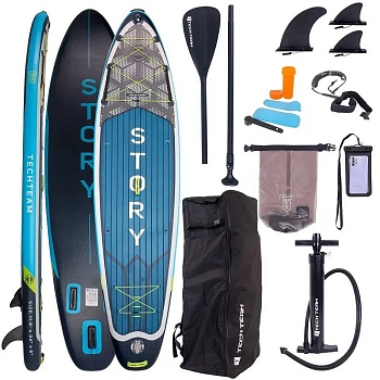 Сапборд надувной (SUP-доска) Tech Team Story - Blue, 350*86*15см