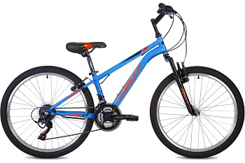 Велосипед FOXX AZTEC 24", 18 скоростей, (рама 14), синий