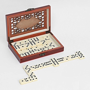 Домино "Резное", 28 шт, костяшка 5 х 2.5 см, 12 х 20 см, артикул 1267611