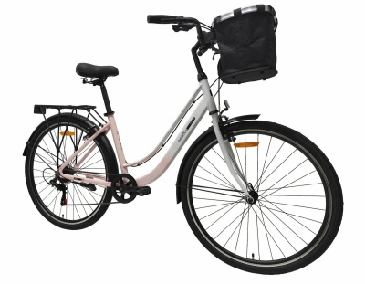 Велосипед TechTeam Meadow 28 x 17 бело-розовый в Магазине Спорт - Пермь