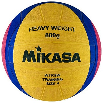 Мяч для водного поло MIKASA WTR9W размер 4, женский, резина, вес 800 г