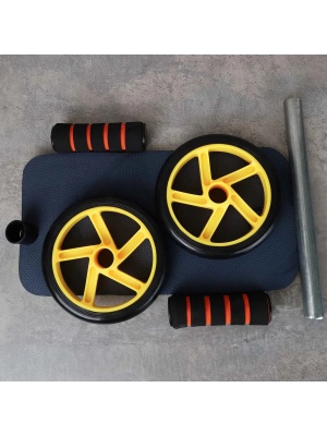 Ролик для пресса Woohooo Double Wheel Ab Roller, 32 х 32 х 15см, желтый в Магазине Спорт - Пермь