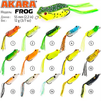 Лягушка Akara Frog 55 мм, 12гр, цвет уточняйте