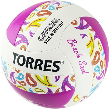 Мяч волейбол TORRES Beach Sand Pink,  артикул V32085B, размер 5