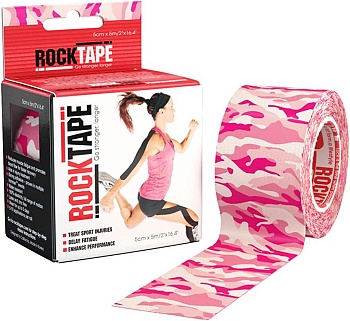Кинезиотейп Rocktape, Design, 5 см х 5 м, розовый камуфляж в Магазине Спорт - Пермь