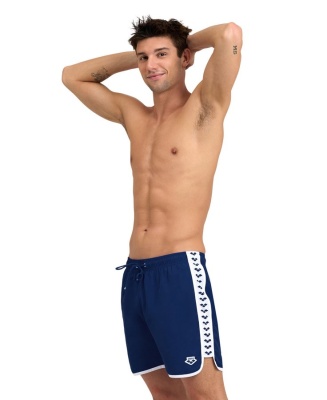 Шорты для плавания и пляжа Arena ICONS TEAM STRIPE BOXER 4407 770,цвет  Navy-white в магазине Спорт - Пермь