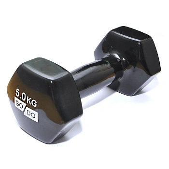 Гантель виниловая GO DO, 5кг, серая в Магазине Спорт - Пермь