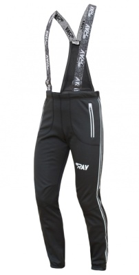Брюки мужские спортивные RAY WS модель TOUR (UNI) черные, светоотражающая молния