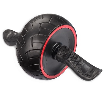 Ролик гимнастический INDIGO IN281, 1 колесо, возвратный механизм, с ковриком (ролик для пресса), 35*20см, черно-красный в Магазине Спорт - Пермь