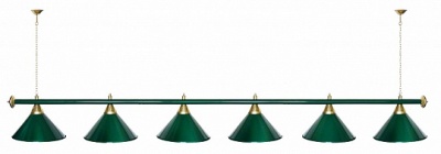 Лампа Startbilliards (зеленая штанга), 6 плафонов, цвет зеленый/зеленый