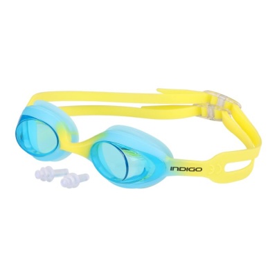 Очки для плавания детские INDIGO COBRA IN339, цвет голубой/желтый в магазине Спорт - Пермь