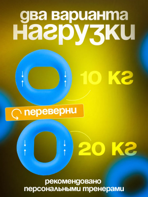Эспандер кистевой  Fortius с двумя нагрузками 10-20 кг, цвет голубой в Магазине Спорт - Пермь