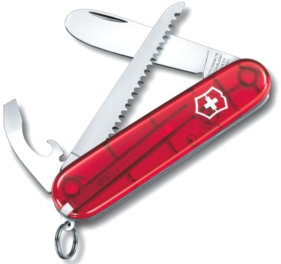 Нож Victorinox My First, 84 мм, 9 функций, полупрозрачный красный, (0.2373.Т)