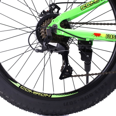 Велосипед COMIRON FLASH, 24"x3.0, (рама 13), 7 скоростей, цвет полуфэт ригид зеленый в Магазине Спорт - Пермь