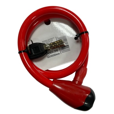 Замок велосипедный с ключом GOLDEN KEY (GK 102.315), 12х1000 мм в Магазине Спорт - Пермь