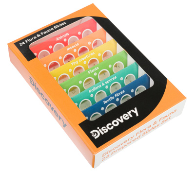 Набор микропрепаратов Levenhuk Discovery (флора,фауна) 24шт