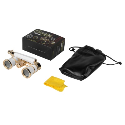 Бинокль театральный Veber Opera БГЦ 3x25 E03, лорнет, белый/золотой