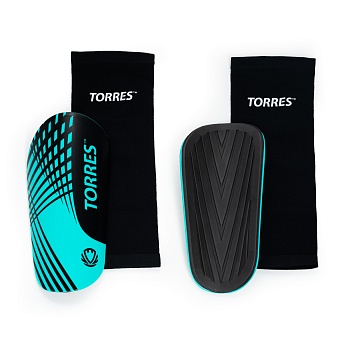 Щитки футбольные TORRES Pro, FS2308 черно-бирюзоый