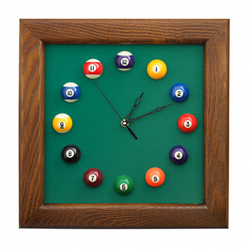 Часы "Квадрат" ясень/сукно