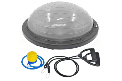 Полусфера BOSU BALL с эспандером B58St-G, серая в Магазине Спорт - Пермь