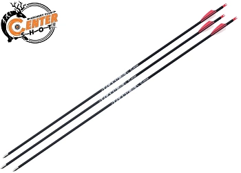 Стрела лучная карбоновая спортивная Centershot Flash 350, оперение Shield 2"