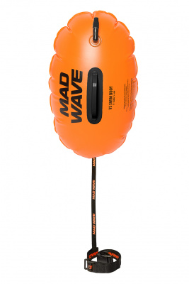 Надувной буй Mad Wave VS Swim Buoy для открытой воды M2040 02, цвет: orange в магазине Спорт - Пермь