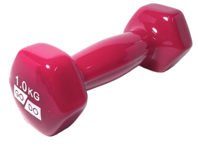 Гантель виниловая GO DO, 1кг, красная в Магазине Спорт - Пермь