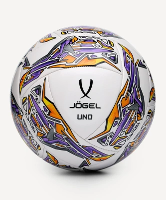 Мяч футбольный JOGEL Uno №5, белый/фиолетовый/оранжевый, размер 5
