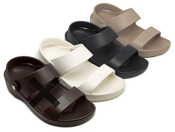 Обувь пляжная женская (белый, латте,черный) Lucky Land 4748 W-EVA-2C