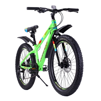 Велосипед COMIRON FLASH, 24"x3.0, (рама 13), 7 скоростей, цвет полуфэт ригид зеленый в Магазине Спорт - Пермь
