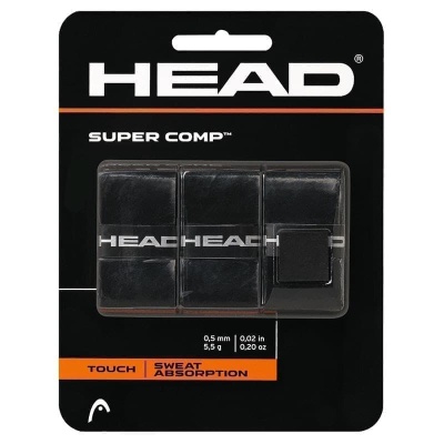 Овергрип HEAD Super Comp 285088ВК, впитывающий, 3 штуки, черный
